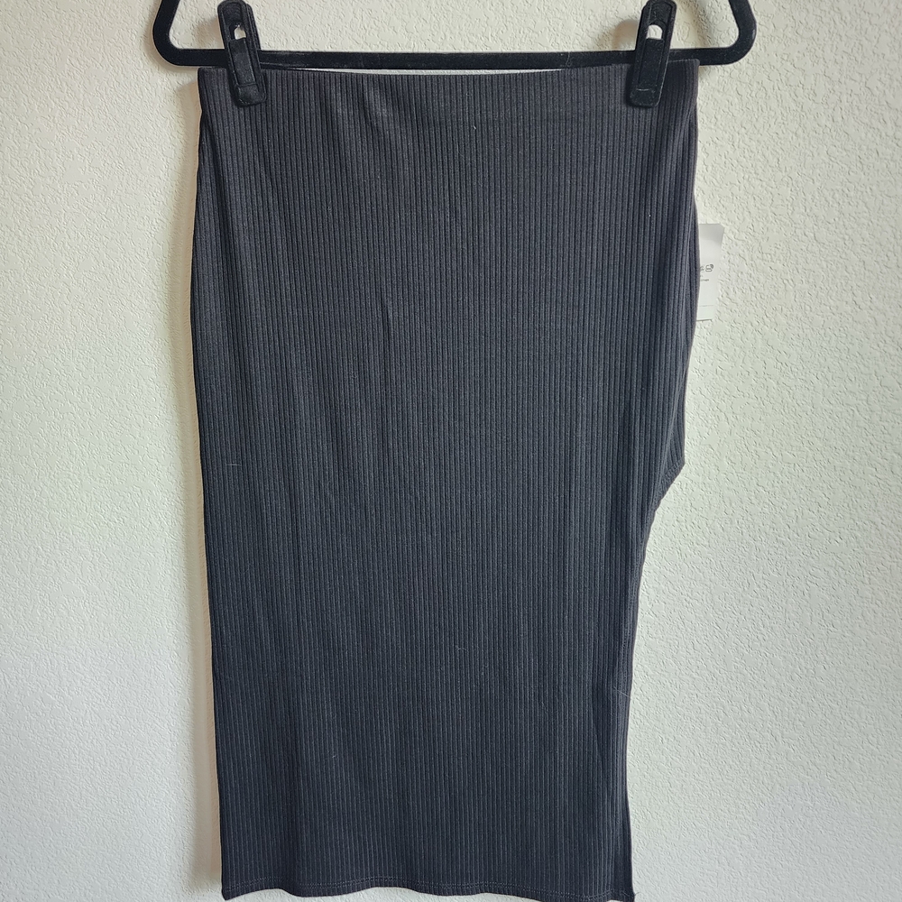 Forever 21 Black Ribbed Pencil Skirt